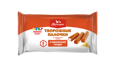 Изображение товара Сырок творожный Свитлогорье глазированный в карамельной глазури с ванилью 23% 180 г