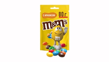 Изображение товара Драже M&M`s с арахисом и молочным шоколадом покрытое хрустящей разноцветной глазурью 80 г