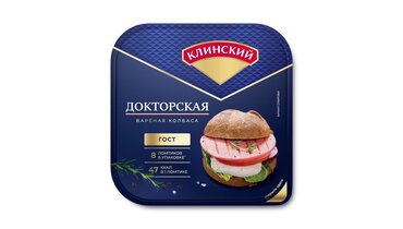 Изображение товара Колбаса вареная Клинский Докторская нарезка 190 г