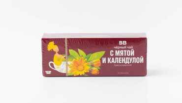 Изображение товара Чай черный с мятой и календулой в пакетиках