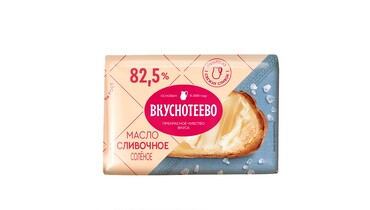 Изображение товара Масло сливочное Вкуснотеево Традиционное соленое 82,5% 180 г