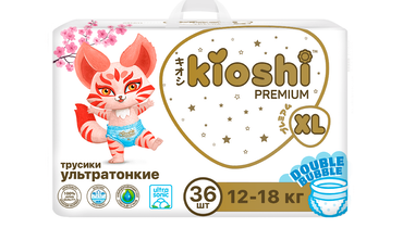 Изображение товара Подгузники-трусики Kioshi Premium Ультратонкие XL, 36 шт, 12-18 кг