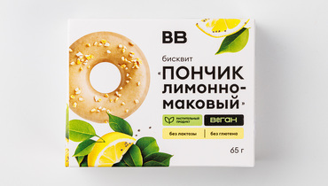 Изображение товара Бисквит "Пончик лимонно-маковый", веган