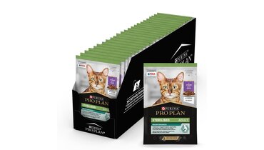 Изображение товара Влажный корм PRO PLAN® паучи для стерилизованных кошек с уткой в соусе 2210 г