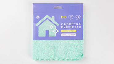 Изображение товара Салфетка из микрофибры пушистая, 30*30 см