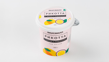 Изображение товара Сыр мягкий "Рикотта с манго и маракуйей", 180 г