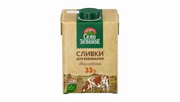Изображение товара Питьевые сливки 33% «Село Зеленое» 500 г для взбивания и кулинарии