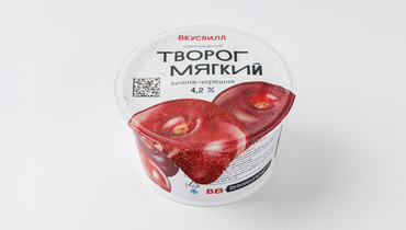 Изображение товара Творог мягкий "Вишня-черешня" однородный 4,2%