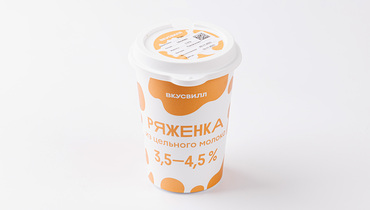 Изображение товара Ряженка из цельного молока 3,5 - 4,5%, 500 г