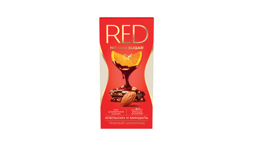 Изображение товара Шоколад темный Red Delight с пониженной калорийностью с апельсином и миндалем 70 г