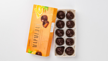 Изображение товара Мармелад Апельсин в горьком шоколаде с мятой 150 г