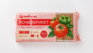 Изображение товара Почвобрикет Томат и перец БиоМастер 10 литров экологически чистый