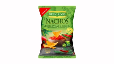 Изображение товара Чипсы кукурузные Delicados Nachos Сальса с кусочками чили 150 г