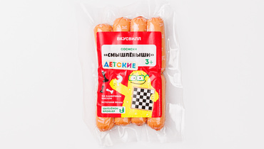 Изображение товара Детские сосиски Смышленыши из мяса цыплят с натуральными красителями 230 г