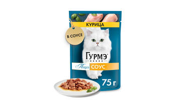 Изображение товара Корм влажный Gourmet Гурмэ Перл для взрослых кошек со вкусом курицы 75 г