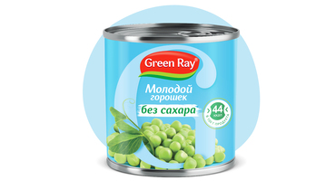 Изображение товара Зеленый горошек Green Ray Молодой без сахара 400 г