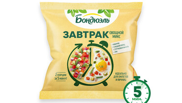 Изображение товара Овощной микс с кабачком Бондюэль Завтрак замороженный 200 г