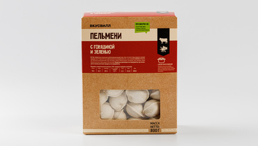 Изображение товара Пельмени с говядиной и зеленью ВкусВилл 800 г натуральное быстрое блюдо