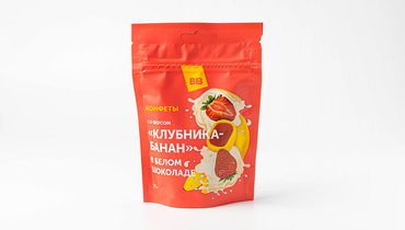 Изображение товара Конфеты со вкусом "Клубника-банан" в белом шок.