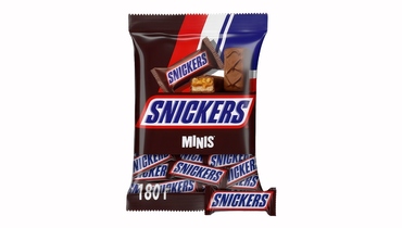 Изображение товара Шоколадные батончики Snickers Minis с жареным арахисом карамелью и нугой 180 г