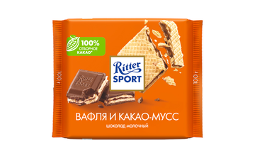 Изображение товара Шоколад молочный Ritter Sport Какао мусс и вафля 100 г
