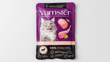 Изображение товара Корм влажный для взрослых кошек с ягненком в соусе Yumster, 85 г