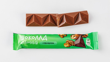 Изображение товара Шоколад молочный с фундуком, 30 г