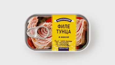 Изображение товара Тунец скипджек филе в масле 120 г ВкусВилл для салатов и закусок