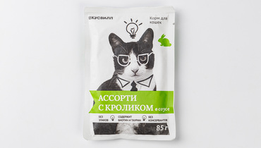 Изображение товара Корм влажный для кошек "Ассорти с кроликом" в соусе, 85 гр