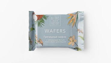 Изображение товара Вафли гречишные с белым кокосовым шоколадом ВкусВилл 20 г