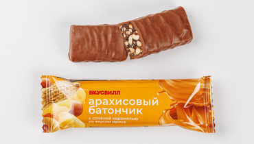 Изображение товара Батончик арахисовый с сол. карамелью со вкусом ириса