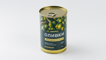 Изображение товара Оливки зеленые крупные без косточки, ж/б, 400 г