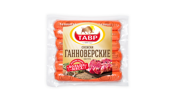 Изображение товара Сосиски Ганноверские Тавр 600 г высокое качество натуральный вкус