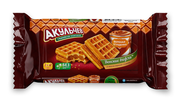 Изображение товара Вафли Акульчев Венские со вкусом вареной сгущенки 100 г