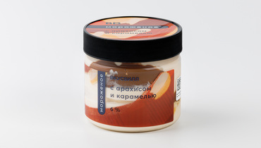 Изображение товара Мороженое с арахисом и карамелью ВкусВилл, 250 г