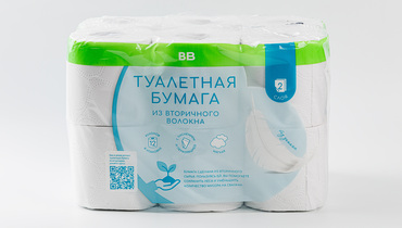 Изображение товара Бумага туалетная, 2 слоя, 12 рулонов