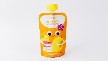 Изображение товара Пюре из яблок и манго для детей 90 г натуральное без добавок