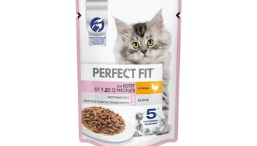 Изображение товара Корм влажный для котят Perfect Fit курица в соусе пауч 75 г