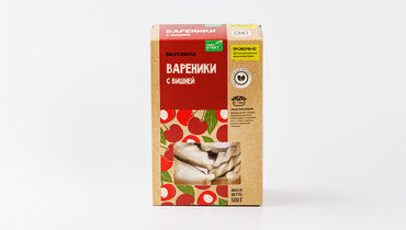 Изображение товара Вареники с вишней 500 г из пшеничного теста с натуральной начинкой