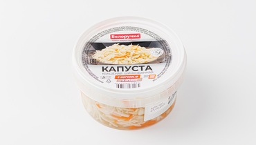 Изображение товара Капуста Белоручка квашеная с морковью и хреном шинкованная 500 г