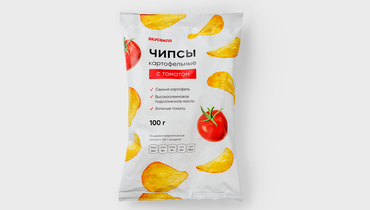 Изображение товара Хрустящие чипсы картофельные с томатом без добавок