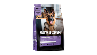 Изображение товара Корм GO'KITCHEN 4 вида мяса: курица, индейка, лосось и утка, полнорационный беззерновой сухой корм для взрослых собак всех пород, 5,44 кг