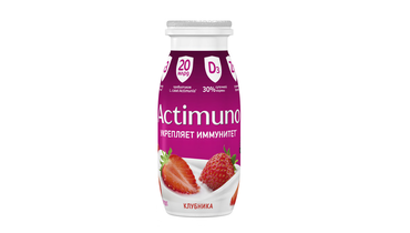 Изображение товара Напиток кисломолочный Actimuno клубника цинк 1,5% 95 г