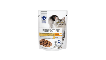 Изображение товара Корм влажный для кошек Perfect Fit с индейкой 75 г