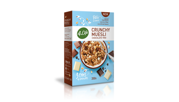 Изображение товара Мюсли хрустящие 4Life Chocolate Trio 350 г натуральные с тремя видами шоколада