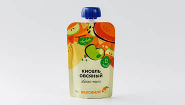 Изображение товара Кисель овсяный Яблоко-манго для детей 90 г ВкусВилл натуральный без сахара