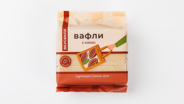 Изображение товара Вафли с какао 90 г ВкусВилл хрустящее лакомство шоколадный вкус