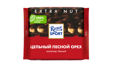 Изображение товара Шоколад темный Ritter Sport с цельным лесным орехом 100 г