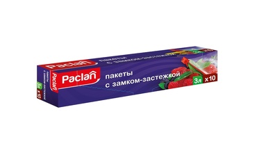 Изображение товара Пакет для продуктов Paclan с замком-застежкой 27х28 3 л 10 шт