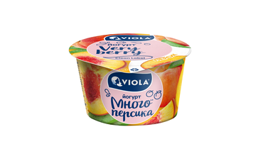 Изображение товара Йогурт Viola Very Berry с персиком 2,6% 180 г натуральный с кусочками фруктов